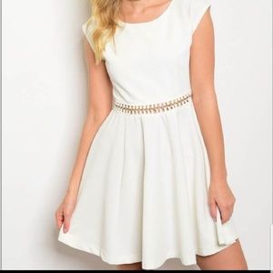 White Chain Skater Dress